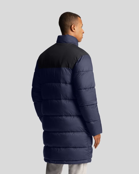 Chaqueta acolchada larga acolchada en azul marino de Lyle & Scott - Image 3