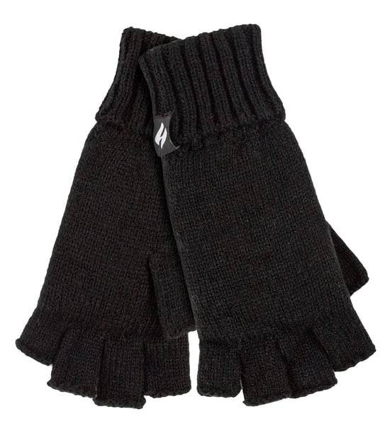 Guantes de punto sin dedos para mujer | GUANTES CALIENTES | Negro - Image 1