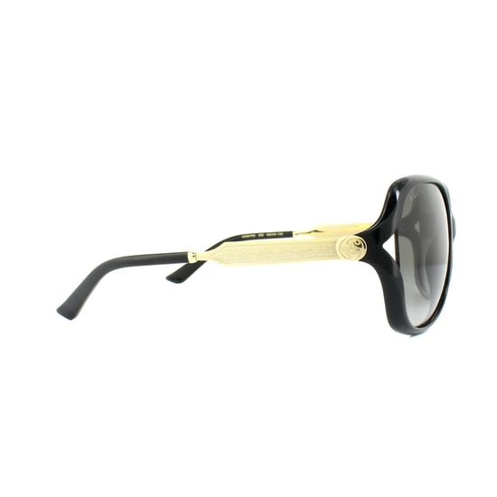 Gafas de sol Gucci 0076S 002 Negro Oro Gris Degradado - Image 4