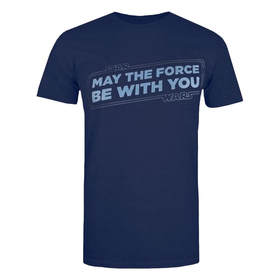 Star Wars Mens May The Force Be With You T-Shirt (Navy/Light Blue)