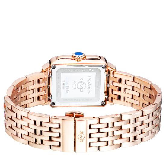 GV2 Reloj de acero inoxidable dorado con madreperla, diamantes y movimiento de cuarzo suizo para mujer, modelo Padova 12306B. - Image 2