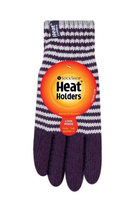 Heat Holders - Guantes térmicos con forro polar a rayas para mujer - Image 2