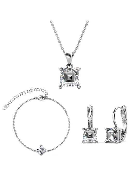Conjuntos cuadrados simples - Plata y cristal - Image 1