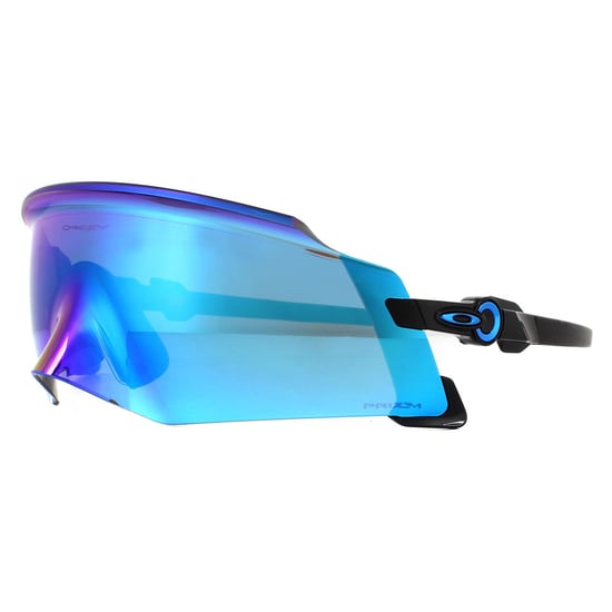 Gafas de sol Oakley Wrap para hombre en negro pulido con Prizm Sapphire - Image 2