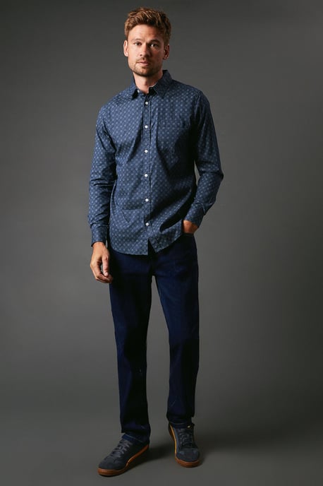 Tudor Tile Print Long Sleeve Shirt