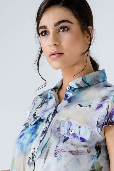 Floral Cap Sleeve Shirt