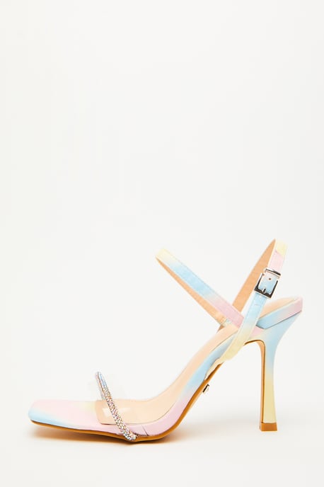 Multicoloured Diamante Heeled Sandals
