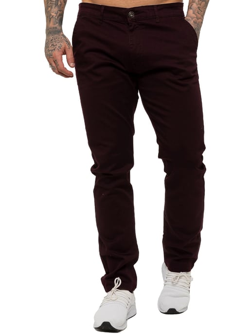 Enzo | Jeans Chino de Corte Slim Fit para Hombre - Burdeos - Image 2