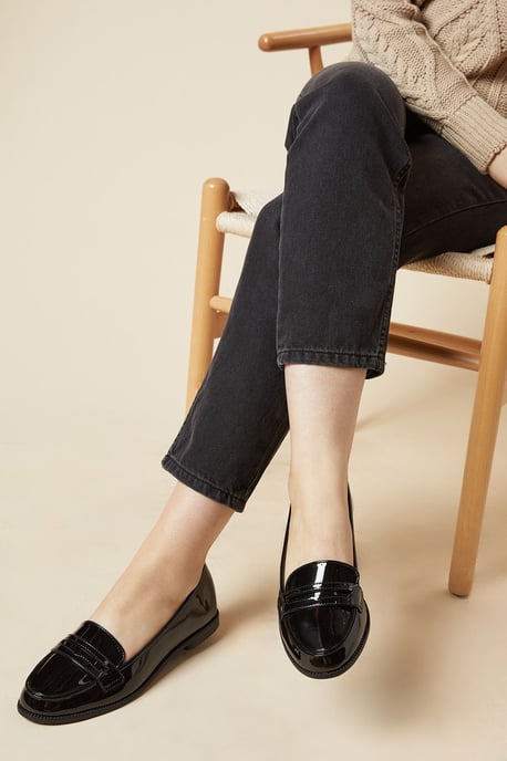 Dorothy Perkins Womens Loafer Flats Black Synthetic Day to Night Spring Summer - Image 1