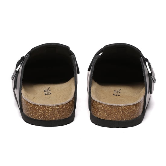 EVER AU Sandalias zueco confort piel hombre Hardhead - Piel negra - Image 4