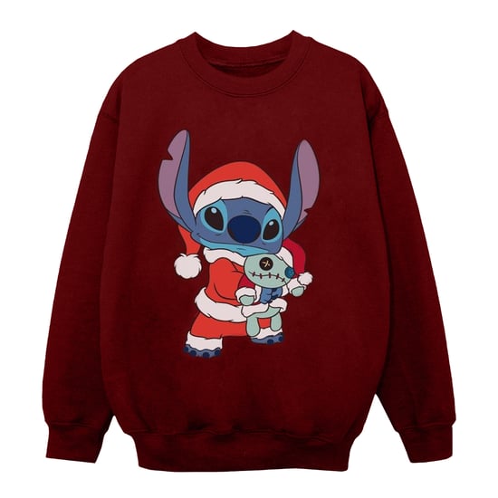 Disney Girls Lilo And Stitch Stitch Christmas Sweatshirt (Burgundy)