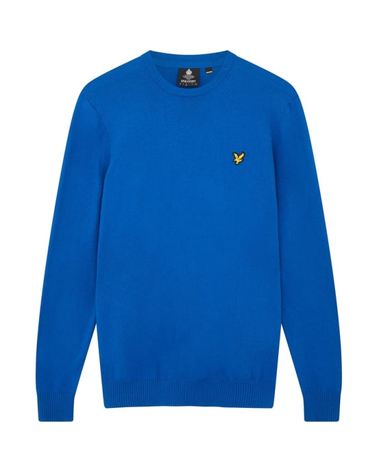 Jersey de algodon merino con cuello redondo de Lyle & Scott Jersey azul brillante - Image 5