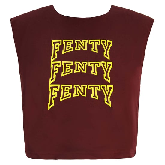 Top corto sin mangas en color burdeos para mujer Puma x Rihanna Fenty - Image 1