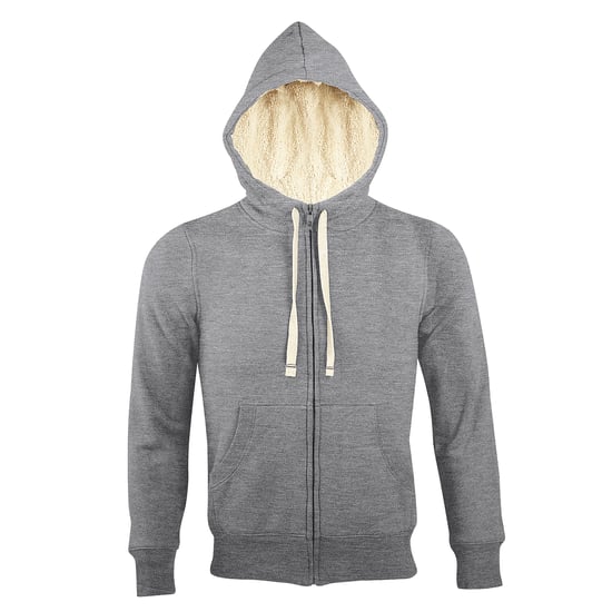 SOLS Sherpa Unisex Zip-Up Hooded Sweatshirt / Hoodie (Grey Marl) - Image 1