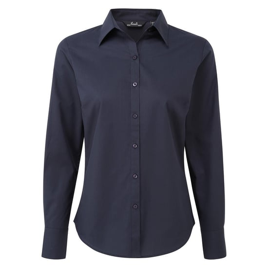 Premier Womens/Ladies Long-Sleeved Shirt (Navy) - Image 1