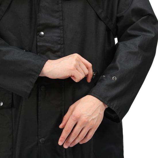 Regatta Mens Cranbrook Waterproof Wax Jacket (Black)