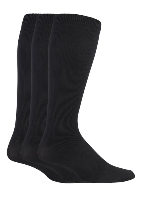 3 Pares Multipack Calcetines de Vuelo para Hombre | IOMI | Calcetines de Compresión Graduada para Pies Hinchados | Calcetines DVT para Viajar, Correr y Ciclismo - Negro - Image 1