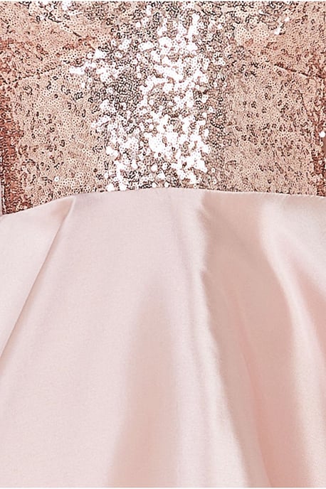 Multilayered Sequin And Satin Skater Mini