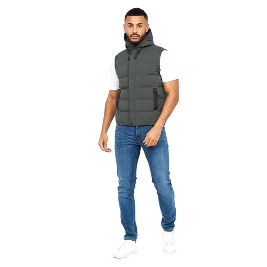 Crosshatch Mens Kampleys Embossed Gilet (Deep Olive) - Image 3