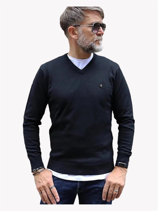 Gabicci | Jersey de punto con cuello en V para hombre - Image 1