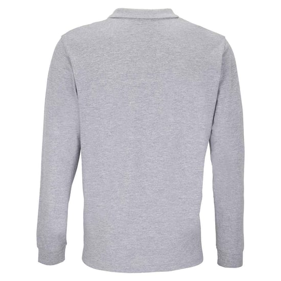 SOLS Unisex Adult Planet Long-Sleeved Polo Shirt (Grey Melange) - Image 2