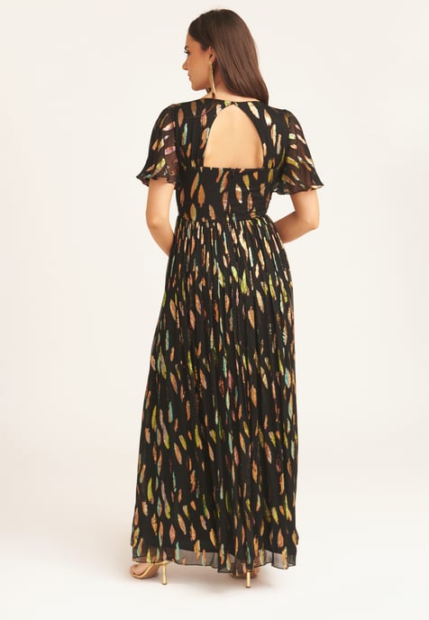 Vestido Maxi de Manga Angelical Multi Jacquard - Image 4