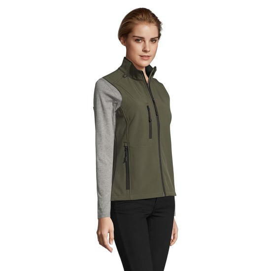 SOLS Womens/Ladies Rallye Soft Shell Bodywarmer Jacket (Dark Green) - Image 3