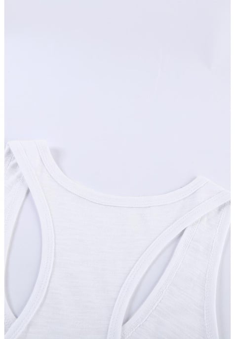 Tank Top Básico Sólido de Mujer en Blanco - Image 6