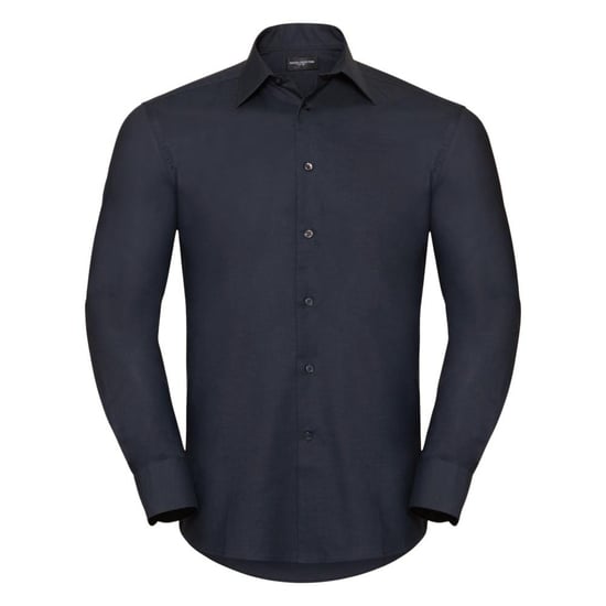 Russell Collection Mens Long Sleeve Easy Care Tailored Oxford Shirt (Black) - Image 1