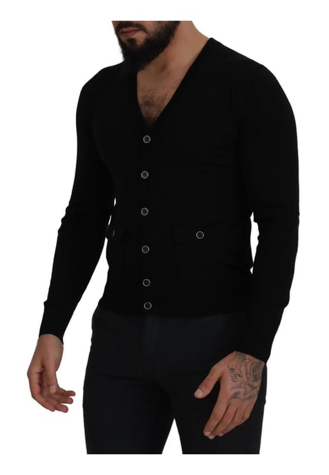 Suéter de punto negro de lana para hombre de Dolce & Gabbana - Image 5