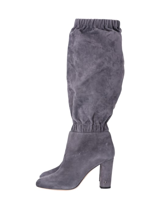 Jimmy Choo Maxyn 85 Knee-high Boots in Grey Suede - Image 3