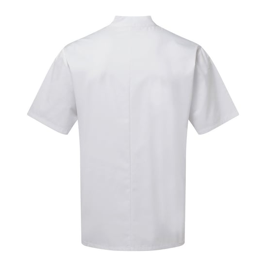Premier Adults Unisex Essential Short Sleeve Chefs Jacket (White) - Image 2