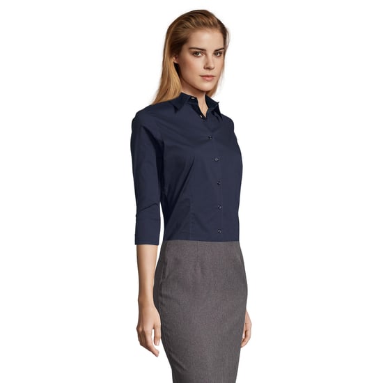 SOLS Womens/Ladies Stretch 3/4 Sleeve Blouse (Dark Blue) - Image 3