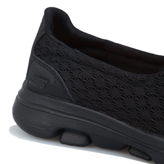 Girl's Skechers Junior Go Walk 5 Slip On Trainers in Black - Image 6