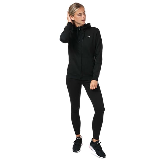 Women's Puma Essentials Full Zip Hoody in Black
