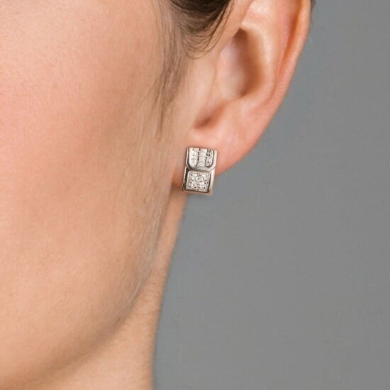 Orphelia Women's 925 Sterling Silver Stud Earrings - Silver ZO-5902 - Image 4