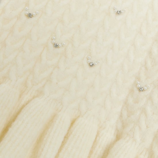 River Island Womens Jumper Mini Dress Cream Cable Knit
