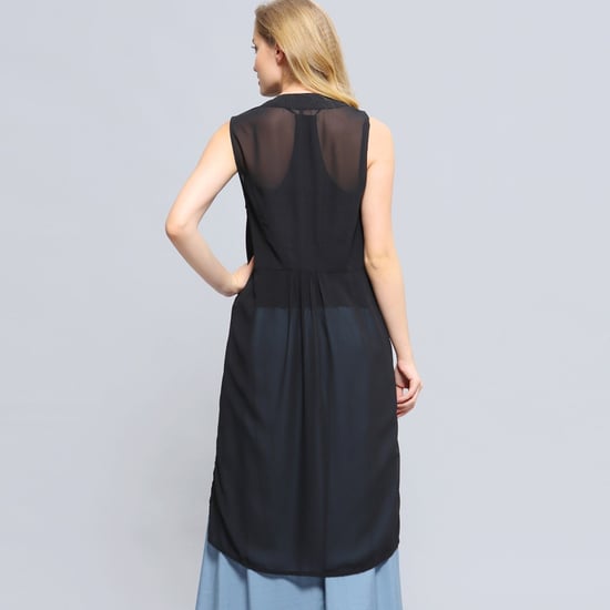 Long Bi-material Waistcoat - Image 3