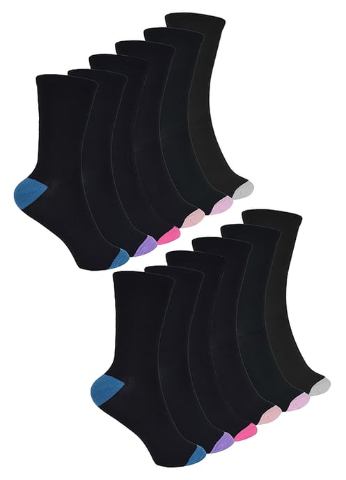 12 Pares Multipack Womens Bamboo Trainer Socks | Low Cut Cushioned Ankle Socks - Pack 1 - Image 1