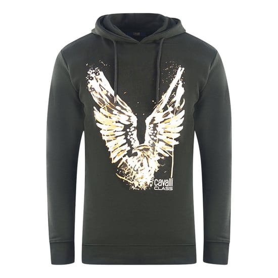 Sudadera negra con logo del águila dorada de Cavalli Class - Image 1