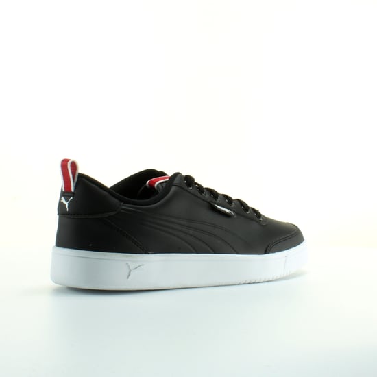 Puma Court Breaker Black Leather Mens Lace Up Trainers 366817 02