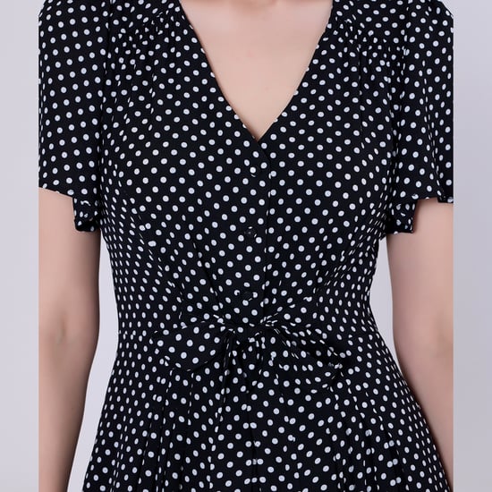 Polka dot flared shirt-dress - Image 6