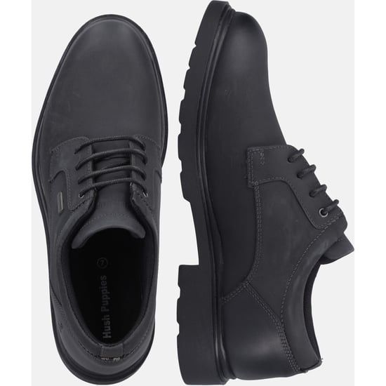 Hush Puppies Pearce Leather Men's Black Lace-Up Shoes - Image 6