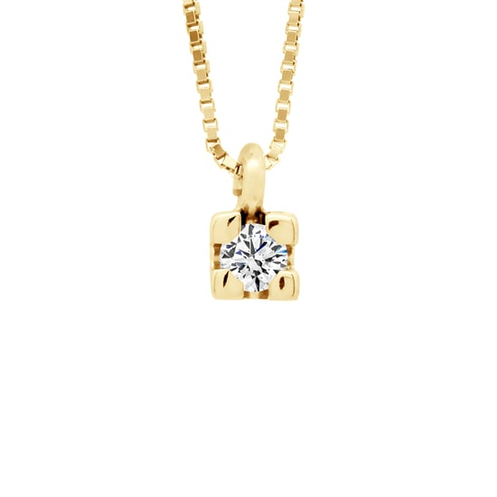 DIADEMA - Necklace with Diamonds - Yellow Gold Venetian Chain