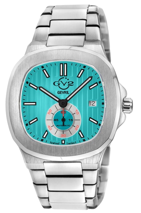 GV2 Potente Silver/Black Dial Stainless Steel Swiss Automatic ETA 2895 Watch