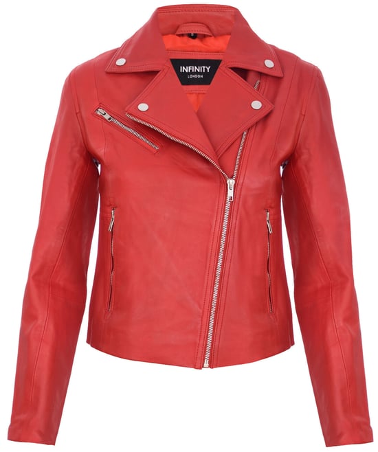 Smart women's leather biker jacket - Matlock