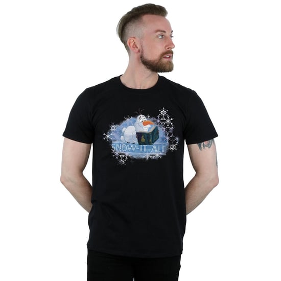 Disney Mens Frozen 2 Olaf Snow It All T-Shirt (Black)