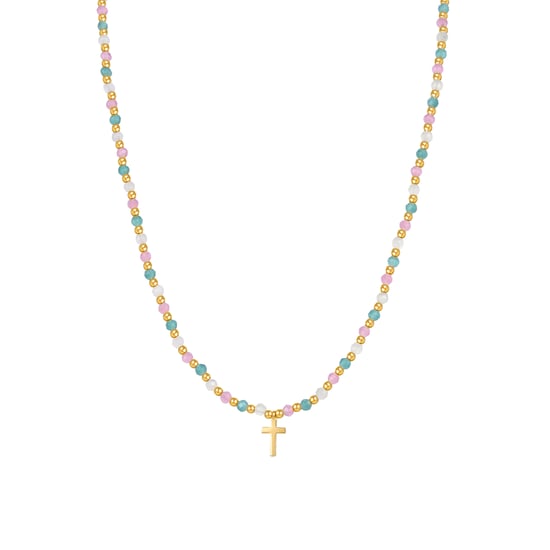Collar Luxenter de Plata de Ley 925 con Cristal Multicolor acabado en oro amarillo de 18K - Liwa - Image 1