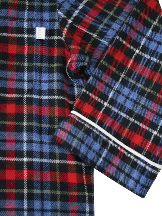 Boys Traditional Cotton Blue and Red Check Pyjama Set