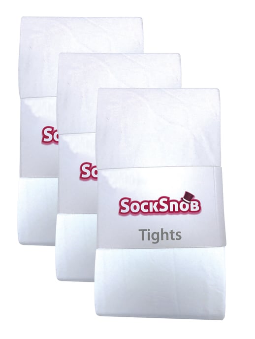 3 Pares Multipack Mallas Opacas 80 Denier Mujer | Sock Snob | Mallas Color Block - Blanco - Image 2